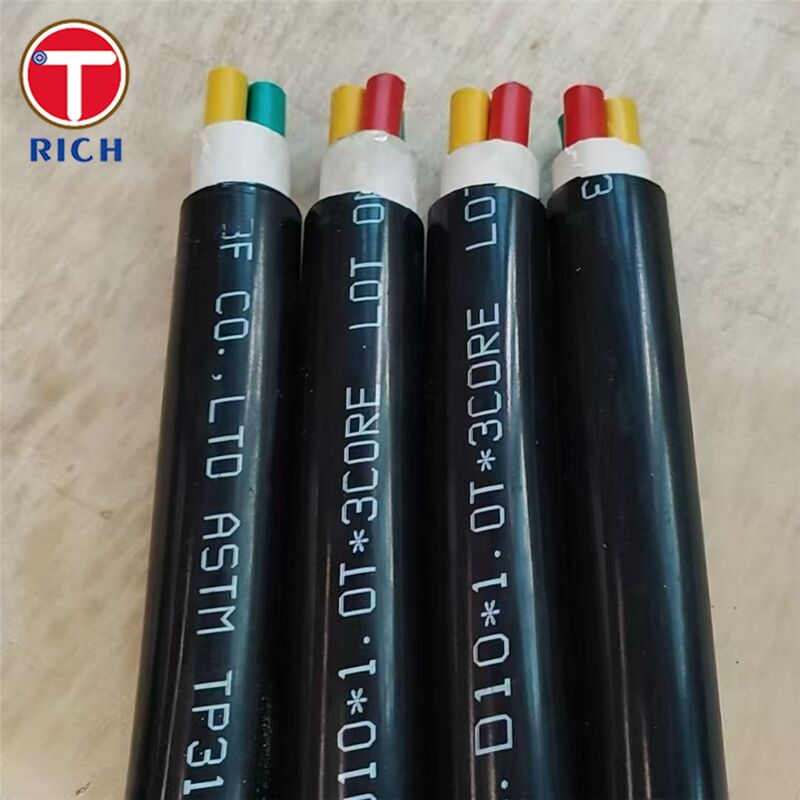 ท่อไร้รอยต่อสแตนเลสแบบมัลติคอร์พร้อมเคลือบพลาสติกสำหรับการต่อเรือในเกรด 304L / 316L / ดูเพล็กซ์ 2205 และเทคนิคการดึงเย็น / รีดร้อน