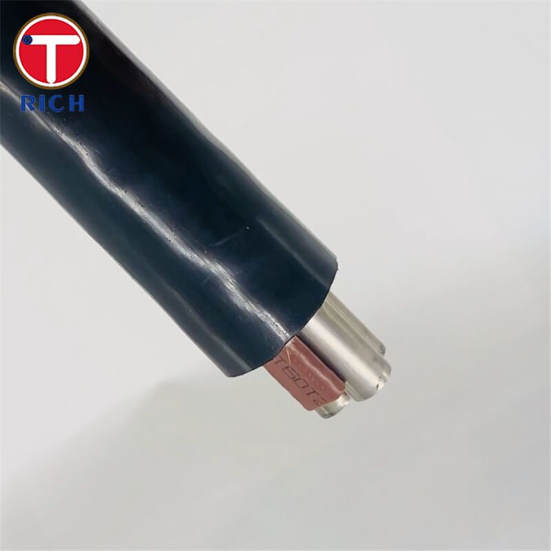 ท่อไร้รอยต่อสแตนเลสแบบมัลติคอร์พร้อมเคลือบพลาสติกสำหรับการต่อเรือในเกรด 304L / 316L / ดูเพล็กซ์ 2205 และเทคนิคการดึงเย็น / รีดร้อน